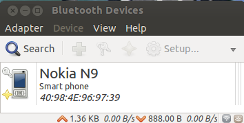 Bluetooth devices, Nokia N9 Phone connected and paired already